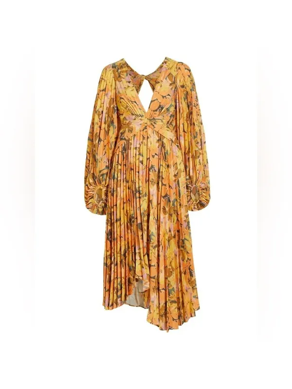 Acler Palms Dress in Kaleidoscope Floral Yellow, US6 - Image 2