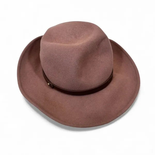 Free People Chocolate Brown Suede Wool Wide Brim Hat Boho OS Fall Casual - Image 2