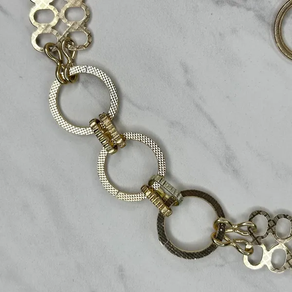 Textured Gold Chain Belt Circle Lattice XS/S ✨ - Image 6