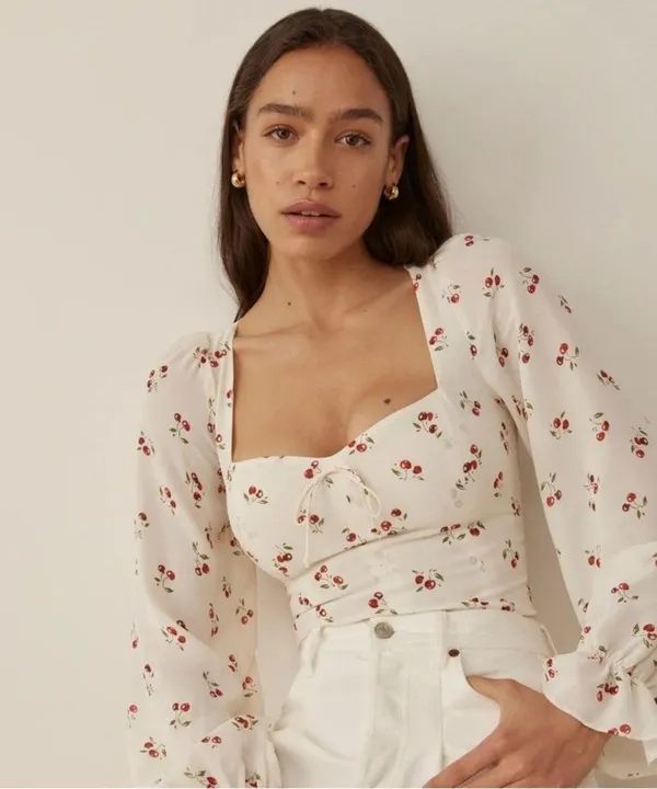 Reformation Chase Cherry Top - Image 9