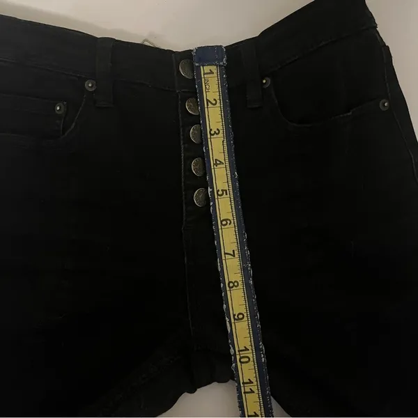 Free People Black Button Fly High-Rise Raw Hem Women's Jeans 29 - Image 9