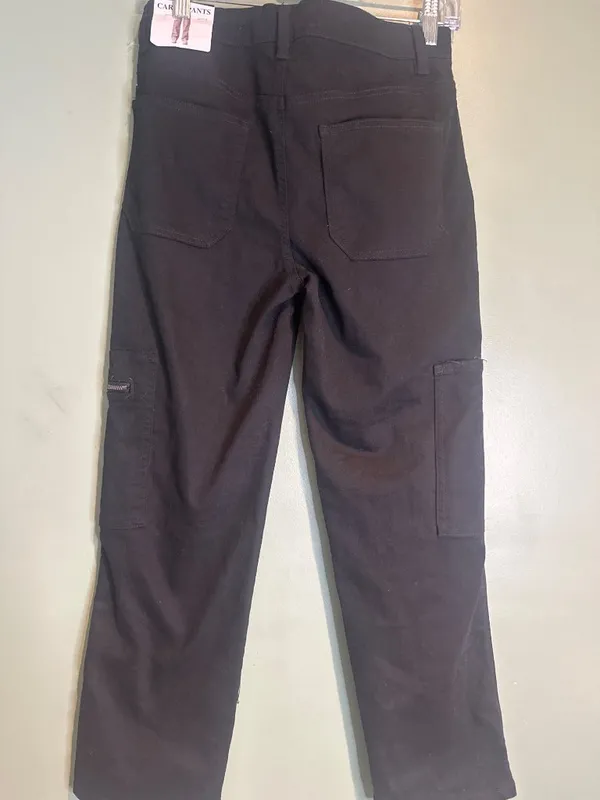 Girl Index Juniors Size 7 Black Utility Cargo Pants Stretch NWT Back to School - Image 5