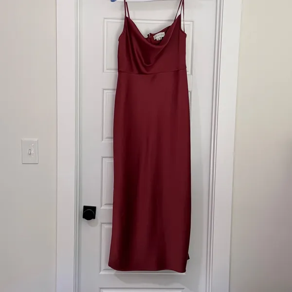 Sachin & Babi Rust‎ Cowl Neck Wedding Guest Dress Gown Size 12 - Image 4