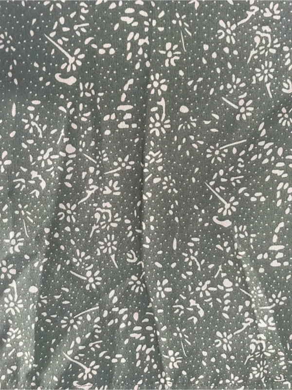 New Choice Olive Green Floral Button-Front Tiered Dress Flutter Sleeves Size XL - Image 2