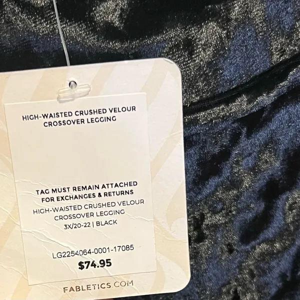 Fabletics Crushed Velour Crossover Leggings 3X (20-22) - Image 5