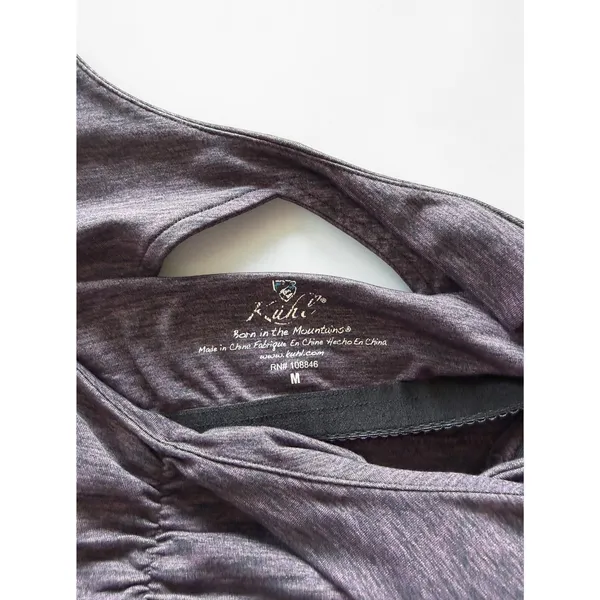 Kuhl‎ Women Plum Purple Heathered Ruched Keyhole Back Active Dress Size M - Image 3