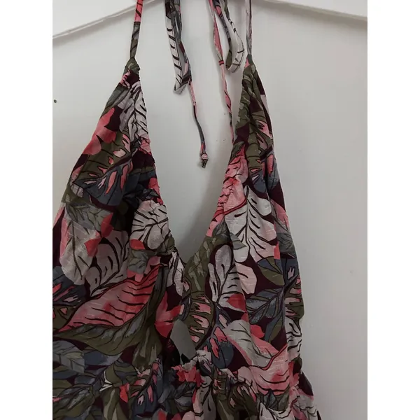 New Women’s Wild Fable Tropical Palm Print Maxi Dres Rayon Stretchy size Medium - Image 5
