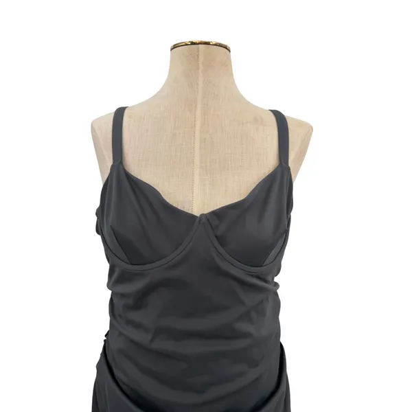 Skims Sculpting Swim Ruched One Piece Gunmetal Gray Shaping‎ Swimsuit XL NWT - Image 4