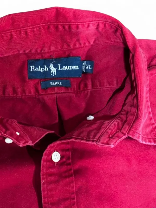Ralph Lauren Blake Button Down Shirt ✦ Open To All Offers ✦ Bundle Measurements: Please Add Used Good Condition. Light Signs Of Wear. No Major Flaws Noted. Mens Ralph Lauren Blake Red Long Sleeve Button Down Shirt Size XL Classic Relaxed Fit. Premium Cotton Construction With Embroidered Blue Pony Logo. Perfect For Casual Wear, Business Casual, Office, Preppy, Country Club, Golf, College, And Everyday Styling. Timeless Essential Wardrobe Piece. ——— #RalphLauren #PoloRalphLauren #Preppy #ButtonDown #BusinessCasual #MensFashion - Image 4