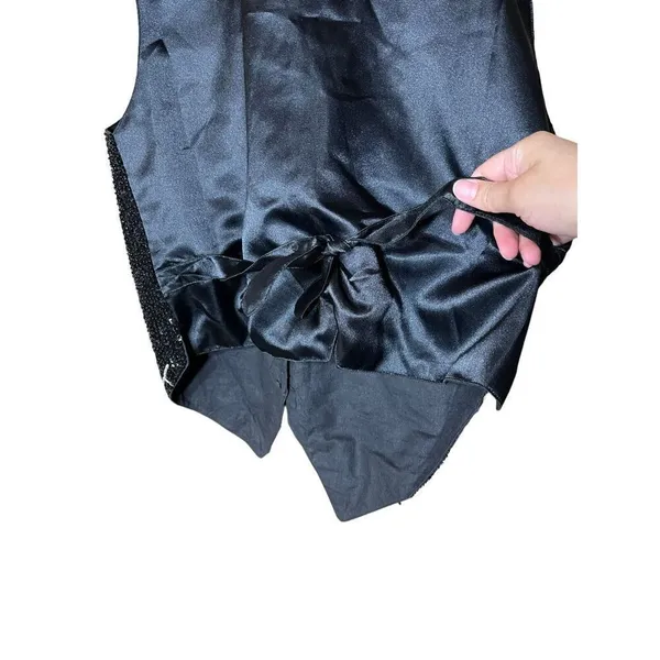 Vintage Theo 90s Sequin Beaded Vest Size M‎ Black Size M - Image 7