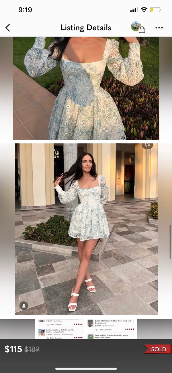 Lila Flounce Dress In Water Flrl - Image 2