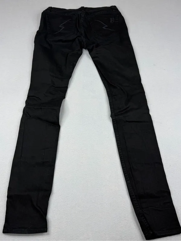 JET John Eshaya Black Distressed Skinny Jeans Womens 4 Low Rise Y2K Goth - Image 5