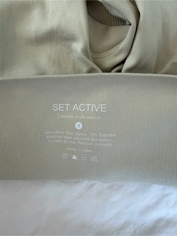 SET Active Sculptflex Seamless Leggings Beige Taupe‎ Size Small - Image 4
