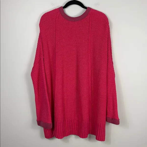 Free People Take Me Over Sweater Women's Size Medium Large Pink Chunky Oversized - Image 8