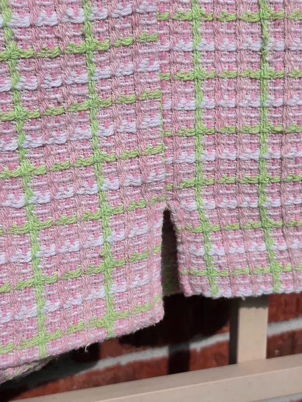 NEW Zara Pink & Green Plaid Tweed Gingham Mini Skort Size Small - Image 5