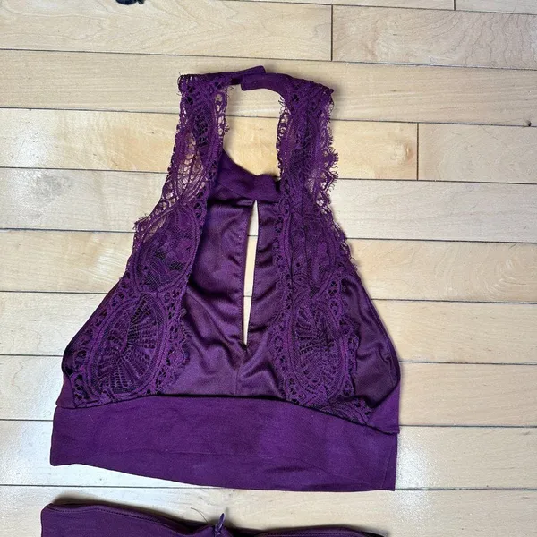LULU'S 2 Piece Purple Lace Back Crop TOp & Skirt Set Size Small - Image 6