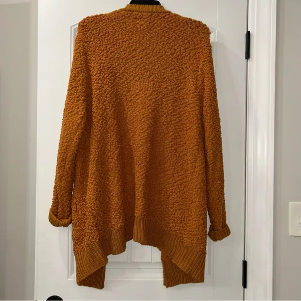 Zenana Outfitters Orange Textured Knit Cardigan Women’s Medium - Image 7