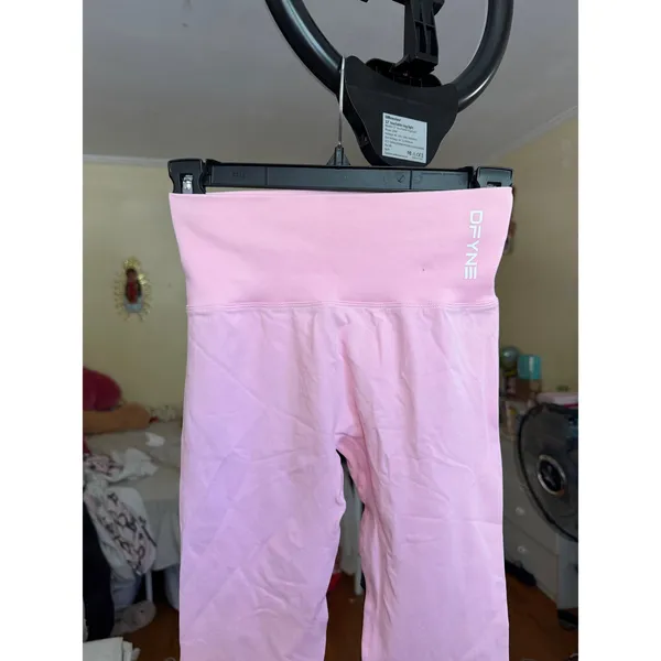 DFYNE Dynamic High Waisted Ribbed Leggings‎ Baby Pink Size Small Workout - Image 8