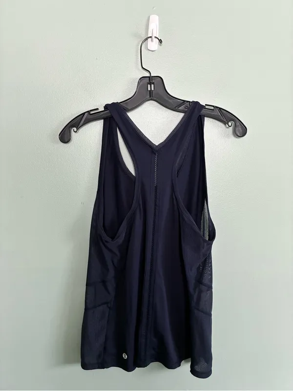 Lululemon Navy Sculpt Tank Top Size S? Mesh Back Workout Yoga - Image 3