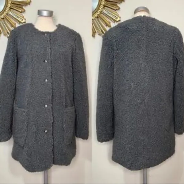 Greylin grey teddy bear coat xs - Image 3