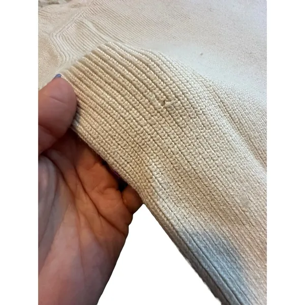 Lululemon Women Merino Wool-Blend Ribbed Crewneck Sweater Size 8 White Opal R1-2 - Image 9
