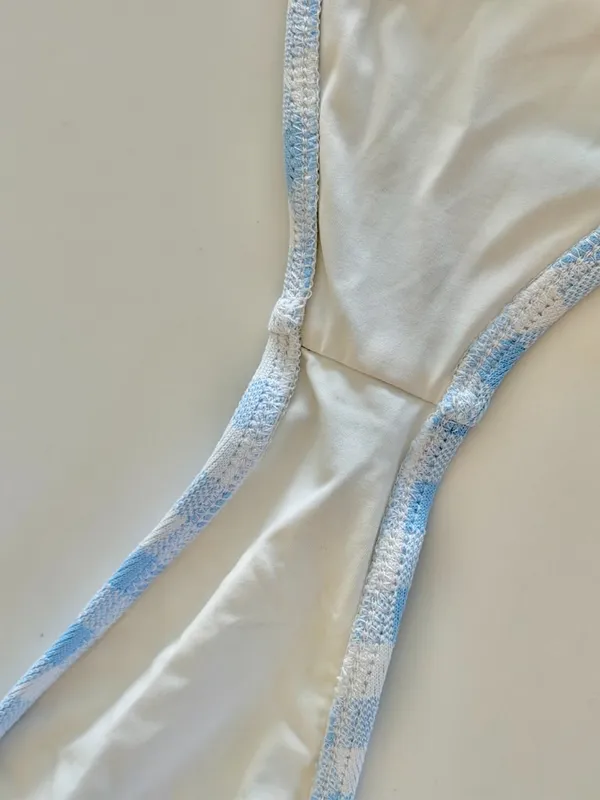 Frankies Bikinis Croft One-Piece Bluebell Blue Gingham - Size XL - Like New - Image 6