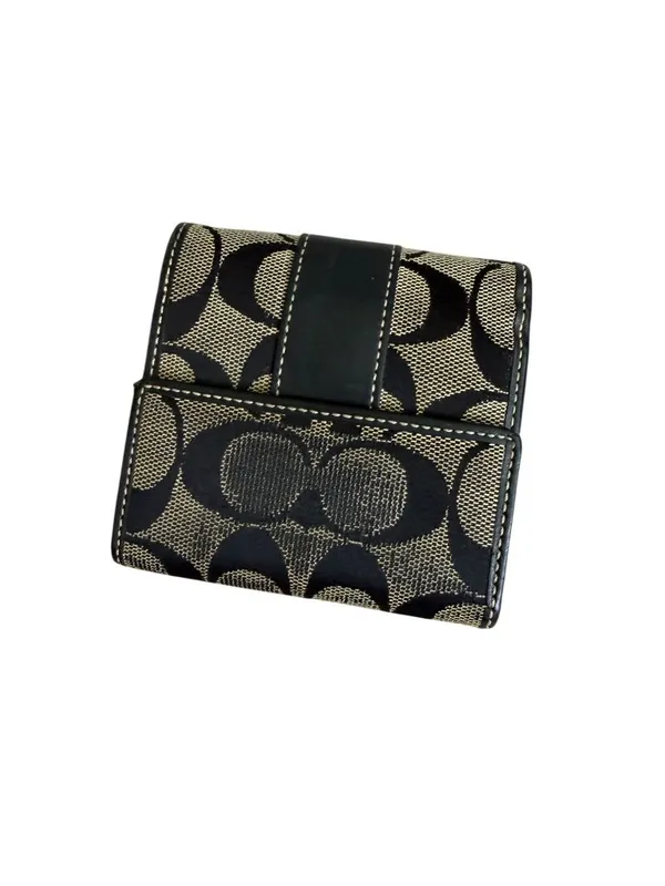 COACH Vintage Black Logo Snap Wallet Card Case - Image 5