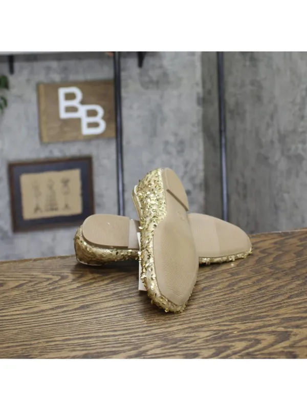 A New Day Womens Sammie Shoes Sequin Ballet Flats 94685483 Gold Yellow 6M - Image 5