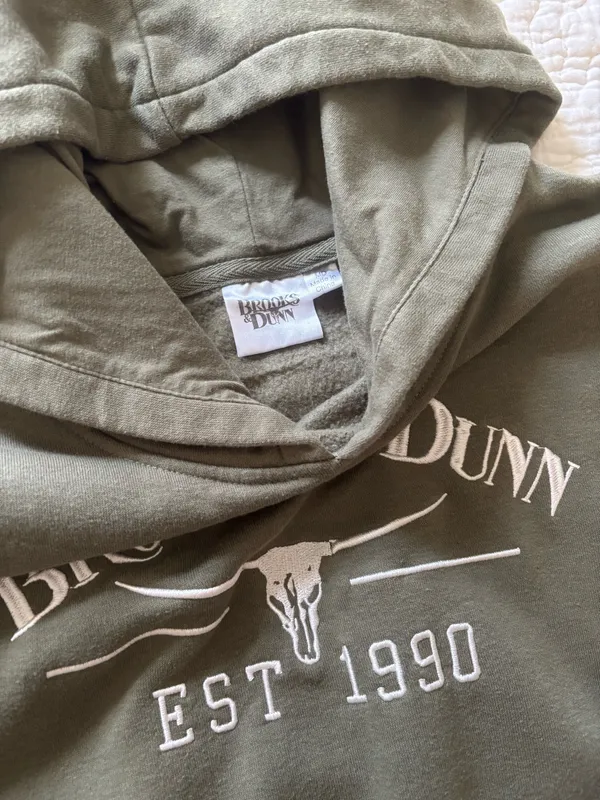 Brooks & Dunn Hoodie Green Size M - Image 2