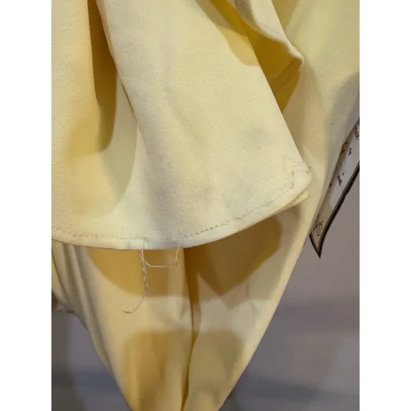 Betsy and Adam Women's One-Shoulder Side Ruched Ball Gown Lemon Size 10 Petite - Image 8