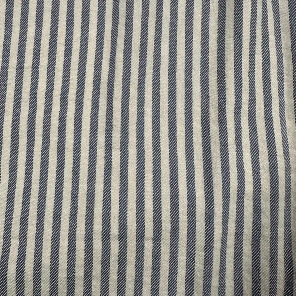 Aerie Tunic Blouse Womens Large Blue White Stripe Ruffle V Neck 3/4 Sleeve - Image 2