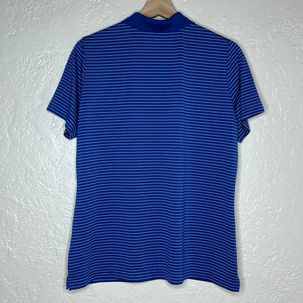 Nike Golf Tour Performance Dri Fit Striped Polo Shirt Blue Womens XL - Image 3