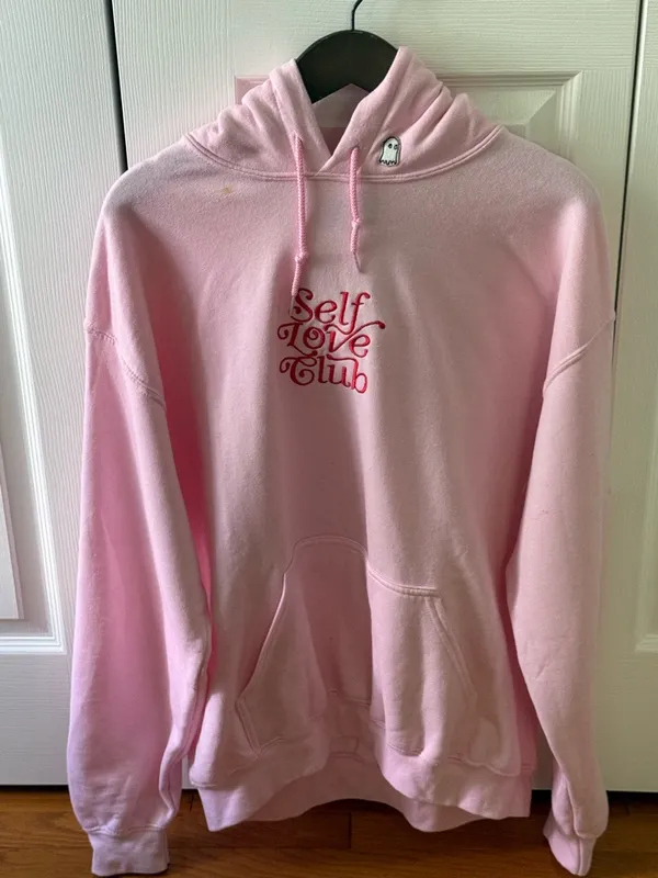 Lonely Ghost Self Love Club Heart Hoodie in Pink - Image 2