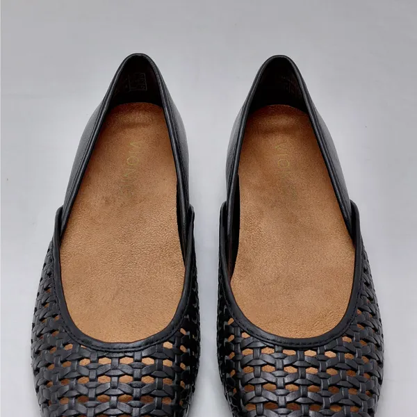 Vionic Womens Gracia Woven Leather Flats Size 6 Black Pointed Toe Comfort Shoes - Image 11