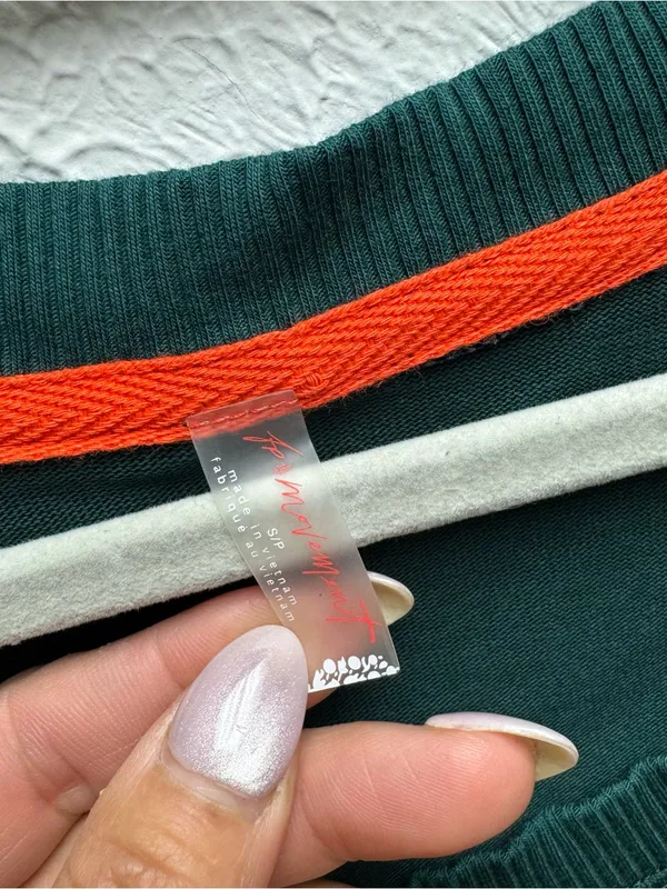 FP Free People NWT Oversized Small Post Up Layer Top In Green Rugby Style - Image 4