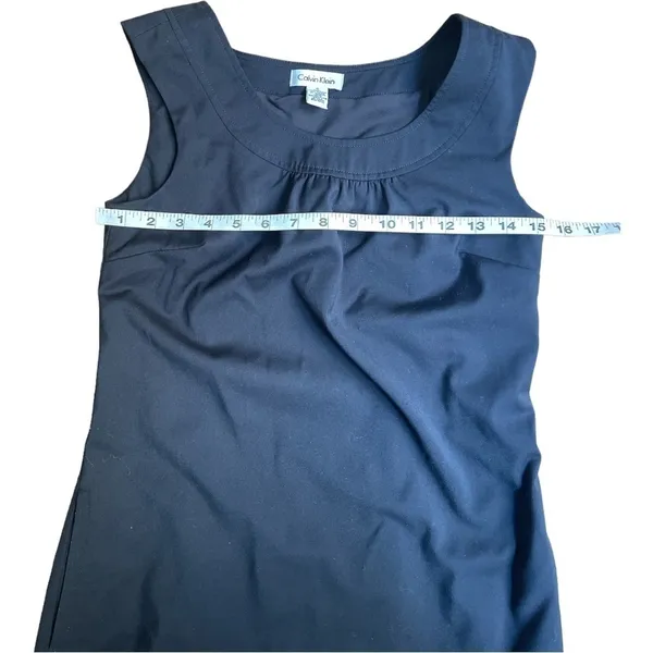 Calvin Klein Navy Sleeveless Sheath Dress Size Small - Image 2