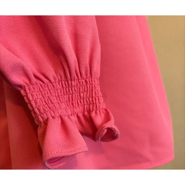 Tuckernuck Pink Off the Shoulder‎ Marguerite Blouse Ruffle Collar Women's Sz XS - Image 4