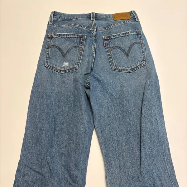 Levi's Ribcage Straight Ankle Jeans Women 27 Blue Distressed High Rise 0318 - Image 2