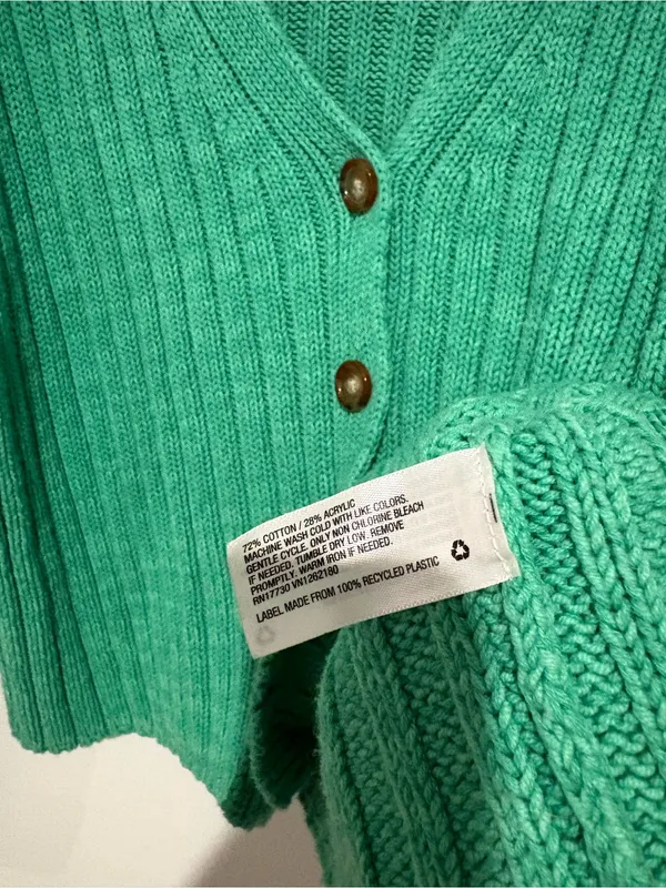 A new day ribbed button front v neck cardigan Kelly green size‎ XL - Image 4
