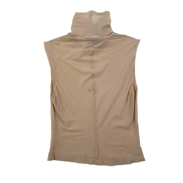 L'Academie - Sheer Sleeveless Turtleneck Top in Blush - Image 3