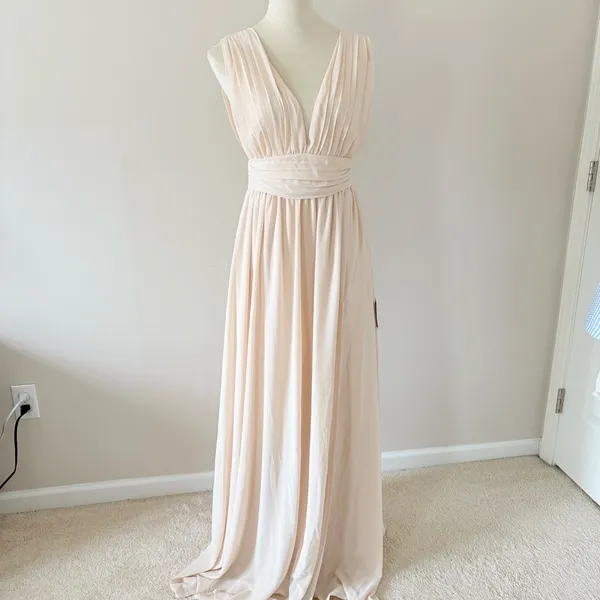 Lulus Heavenly Hues Blush Maxi Dress Bridesmaid Wedding Prom Size‎ Small - Image 3