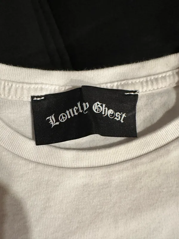 Lonely Ghost T-Shirt White Peace Sign - Image 2
