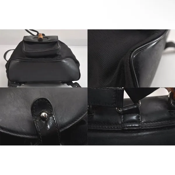 Gucci Black Backpack with Bamboo Handle - Image 7