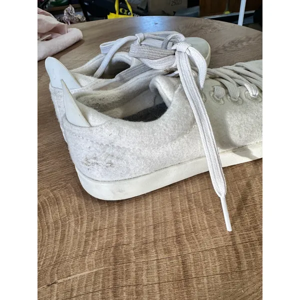 Allbirds Wool Pipers Cream White Merino Wool Low Top Sneakers Womens 6 - Image 4