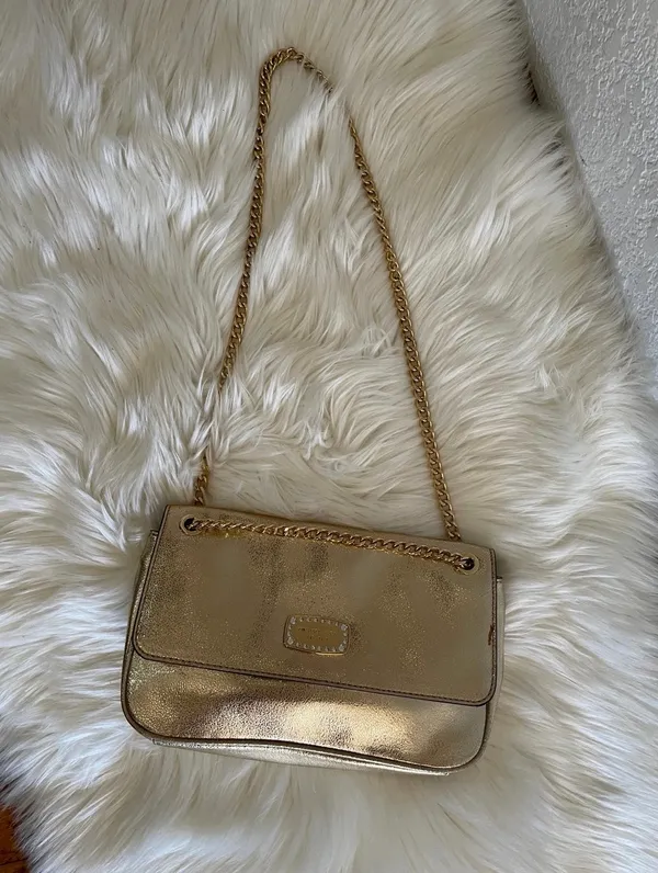 Michael Kors Crossbody Bag Pewter with Chain Strap - Image 3