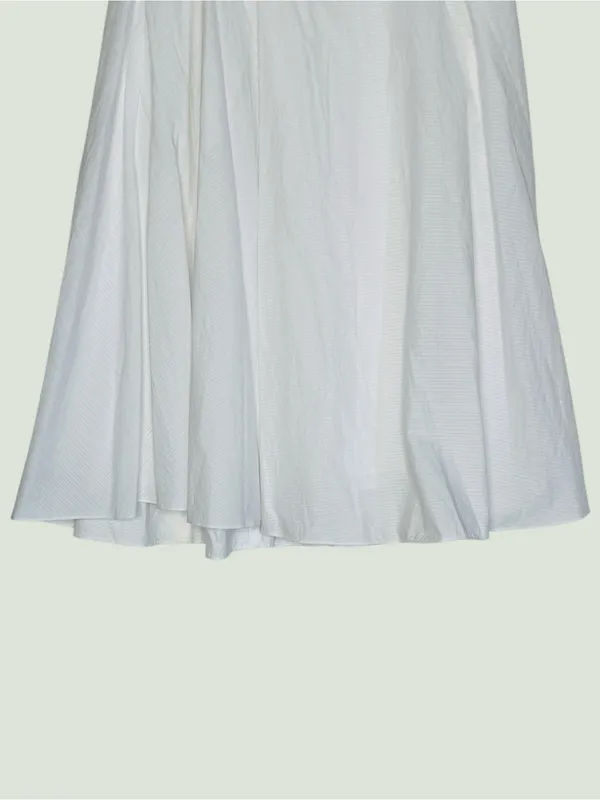 Uniqlo White Flowy Midi Skirt A-Line Swing Skirt Minimalist Summer Skirt Size XS - Image 5