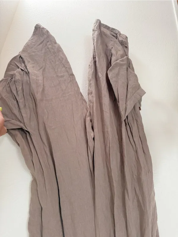 Match Point Linen Big Side Pockets Sz M Tan Size M - Image 4