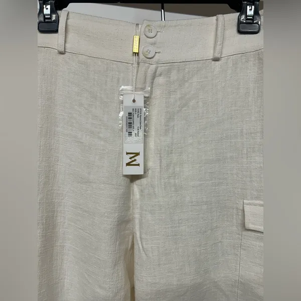NWT Meshki Women’s Small Cream Ankle Cargo Pants - Image 3