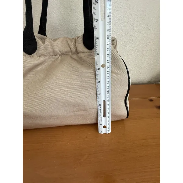 Vintage Talbots Purse‎ Satchel/Top Handle Bag Beige And Black - Image 6