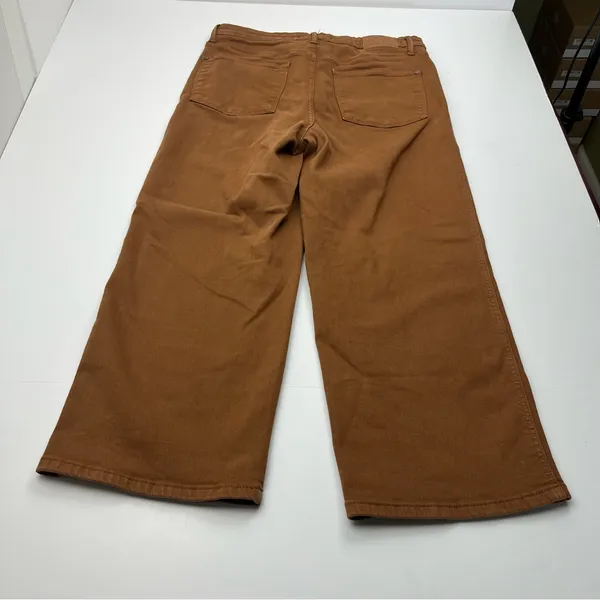 Judy Blue High Rise‎ Control Top Wide Leg Crop Jean Camel Brown Size 13 / 31 - Image 15